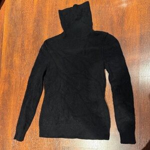 Aqua Black Ribbed Turtleneck Sweater